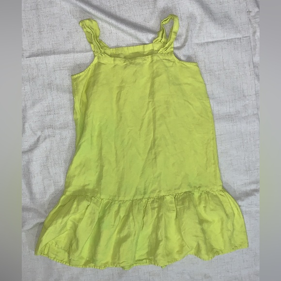 XS LOFT Neon Green Loft Linen Blend Mini Dress - Picture 2 of 6